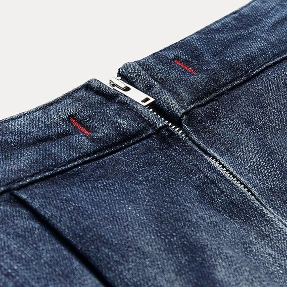 NWT. Zara ZW Collection Blue Laser Print Denim Midi Skirt. Size M. - Picture 11 of 14